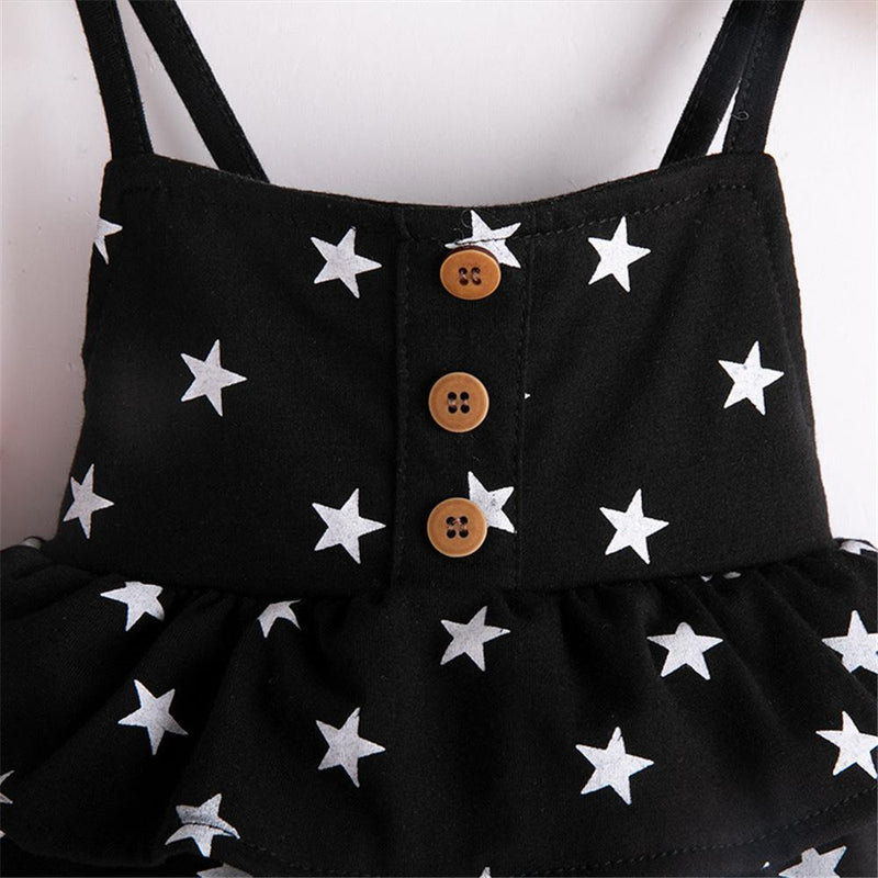 Girls Star Button Sling Jumpsuit Trendy Kids Wholesale Clothing - PrettyKid