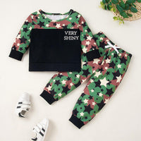 Baby Unisex Star Letter Printed Top & Pants Buy Baby Clothes Wholesale - PrettyKid