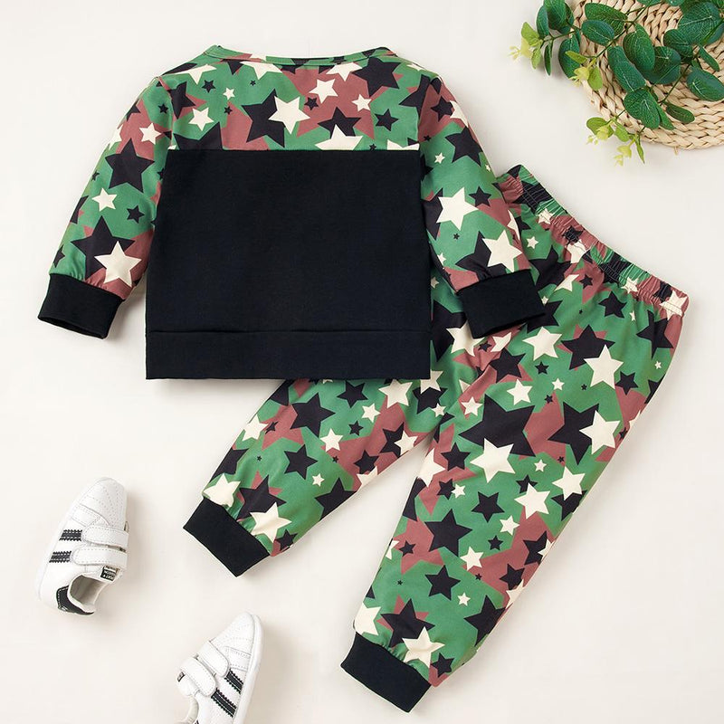 Baby Unisex Star Letter Printed Top & Pants Buy Baby Clothes Wholesale - PrettyKid