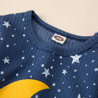 Baby Boys Star Moon Printed Long Sleeve Romper Baby Wholesale Suppliers - PrettyKid