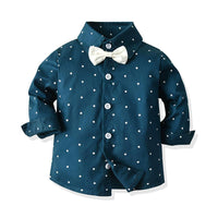 Boys Star Printed Button Fomal Shirt & Pants - PrettyKid