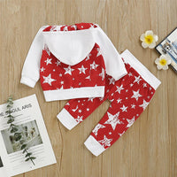 Baby Girls Star Printed Hooded Long Sleeve Top & Pants Wholesale Baby - PrettyKid