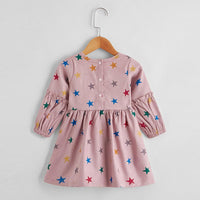 Baby Girls Star Printed Long-Sleeve Dress Baby Clothes Wholesale Supplier - PrettyKid