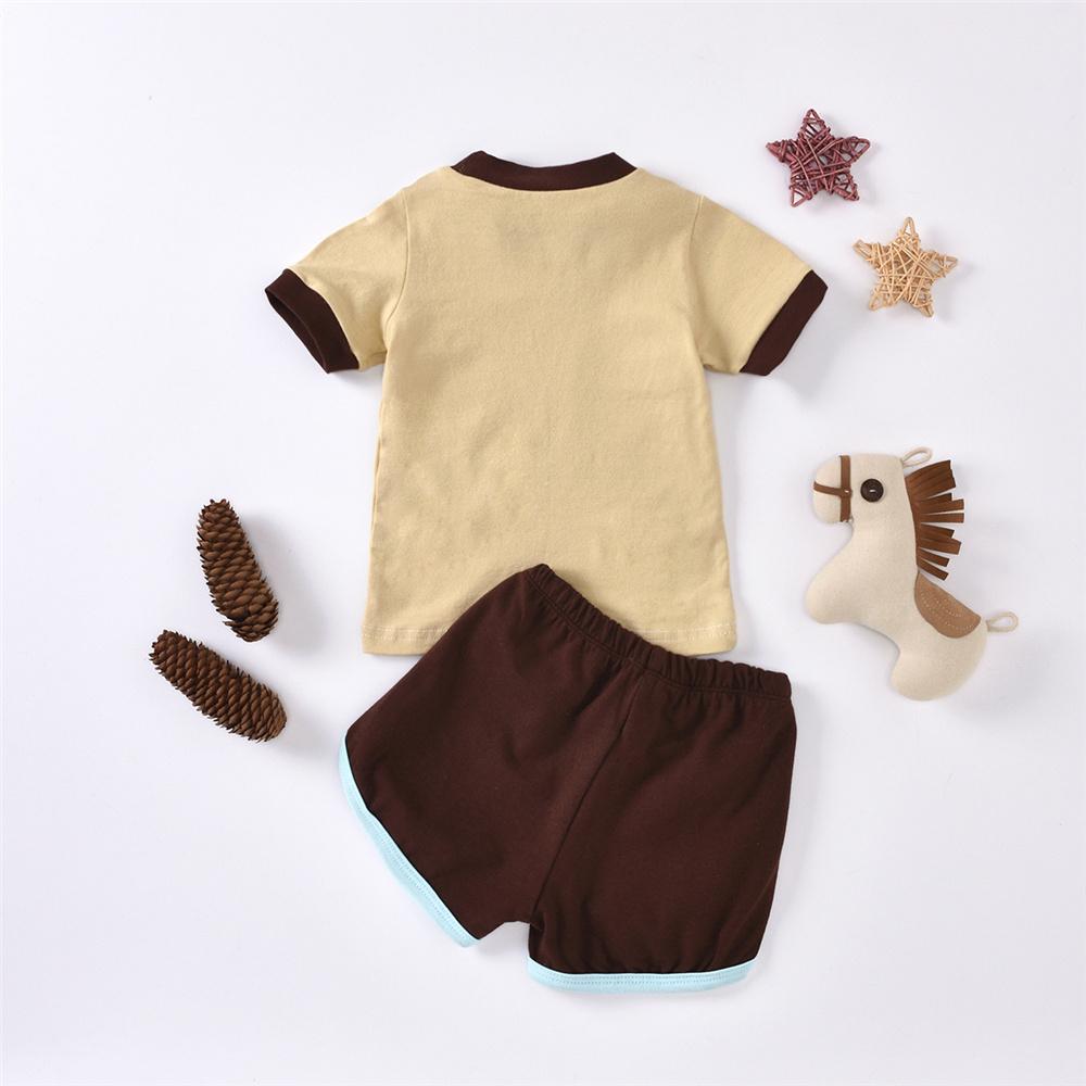 Unisex Stay Golden Rainbow Printed Short Sleeve Top & Shorts Kids Wholesale Clothing - PrettyKid