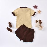 Unisex Stay Golden Rainbow Printed Short Sleeve Top & Shorts Kids Wholesale Clothing - PrettyKid