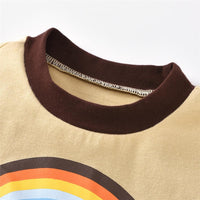 Unisex Stay Golden Rainbow Printed Short Sleeve Top & Shorts Kids Wholesale Clothing - PrettyKid