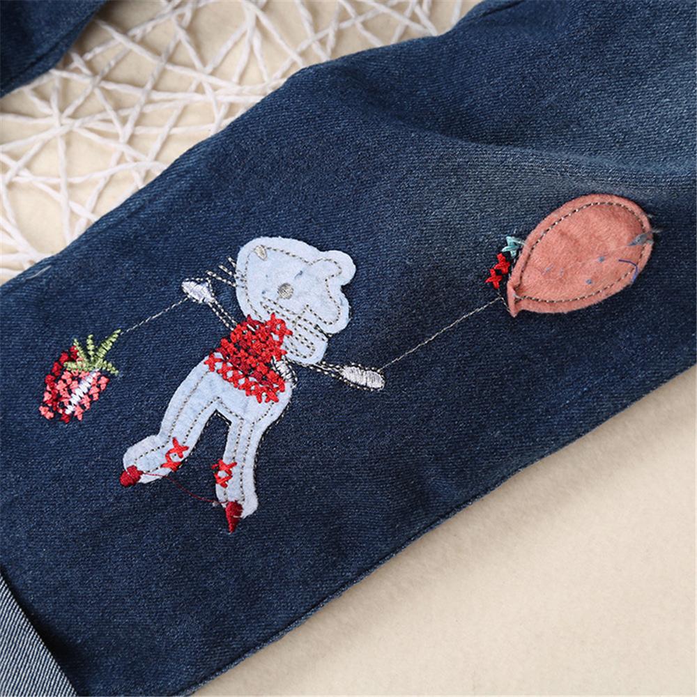 Girls Strawberry Letter Printed Long Sleeve Top & Cartoon Jeans Toddler Kids Wholesale Clothing - PrettyKid