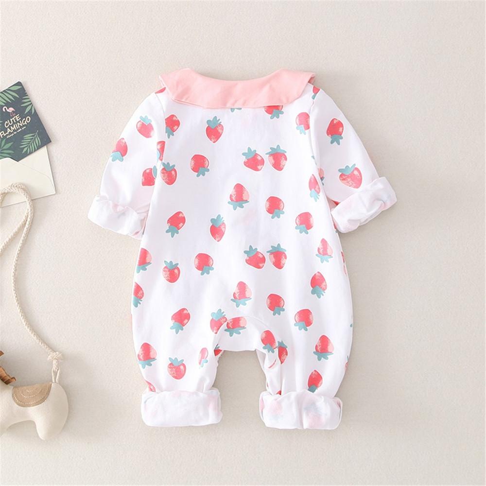 Baby Strawberry Long Sleeve Cute Rompers - PrettyKid