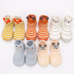 Baby Stripe Cartton Animal Sock Shoes - PrettyKid