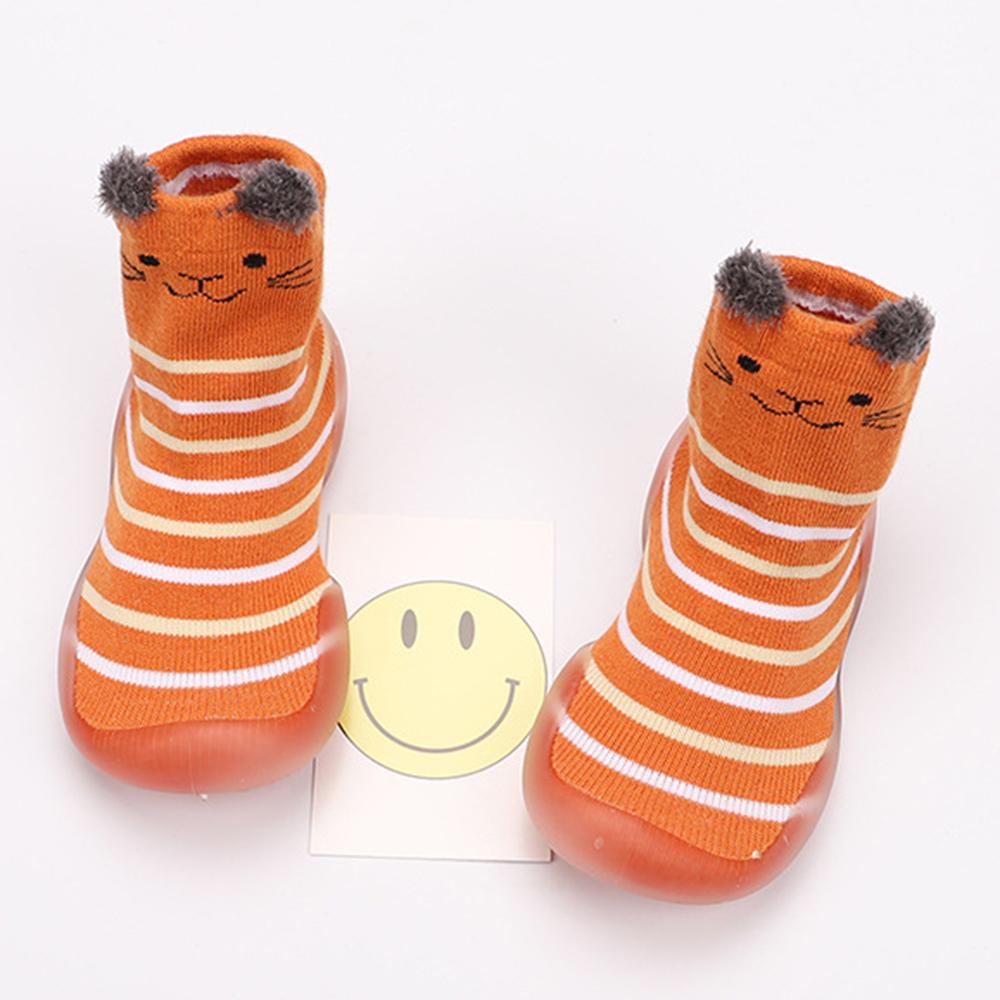 Baby Stripe Cartton Animal Sock Shoes - PrettyKid