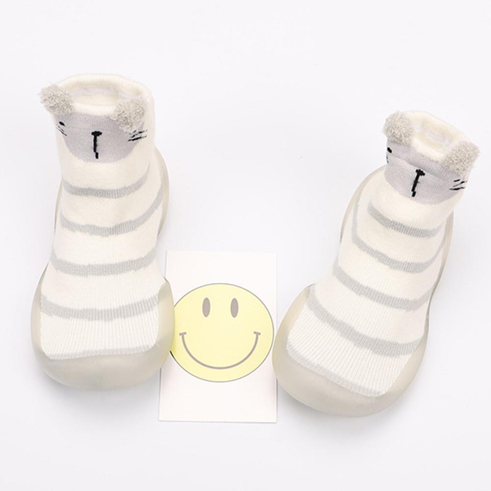 Baby Stripe Cartton Animal Sock Shoes - PrettyKid