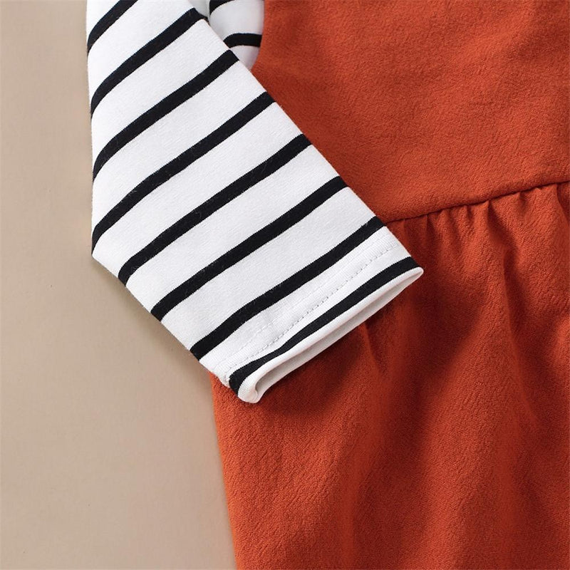 Girls Stripe Casual Top & Suspender Trousers - PrettyKid