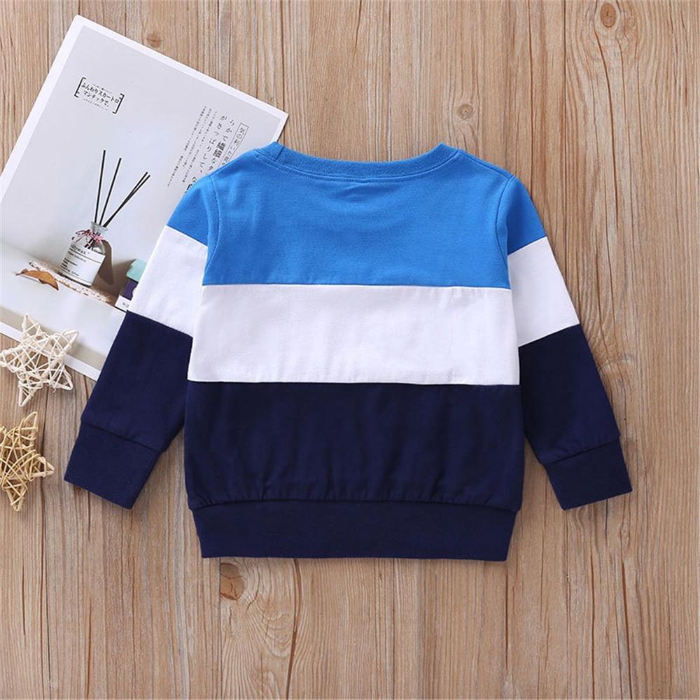 Boys Stripe Color Blocking Casual Tops - PrettyKid
