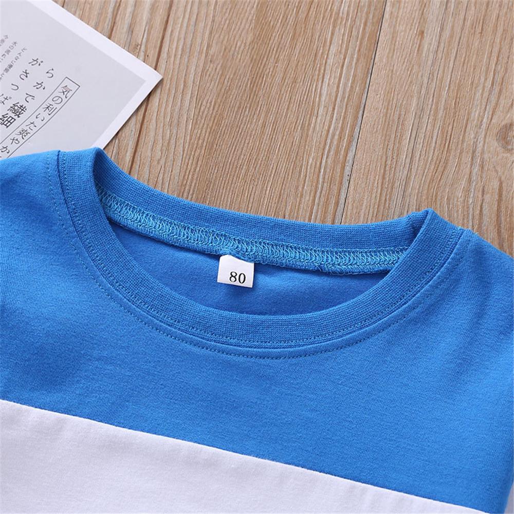 Boys Stripe Color Blocking Casual Tops - PrettyKid