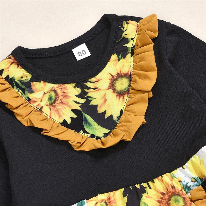 Toddler Girls Stripe Floral Print Long Sleeve Top & Bell Pants Girl Wholesale - PrettyKid