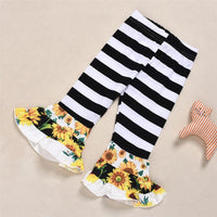 Toddler Girls Stripe Floral Print Long Sleeve Top & Bell Pants Girl Wholesale - PrettyKid