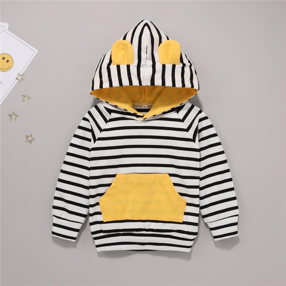 Baby Unisex Stripe Hooded Top & Pants Baby Wholesale Clothes - PrettyKid