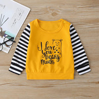 Baby Unisex Stripe Letter Print Long Sleeve Top & Pants Baby Wholesale - PrettyKid