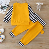 Baby Unisex Stripe Letter Print Long Sleeve Top & Pants Baby Wholesale - PrettyKid