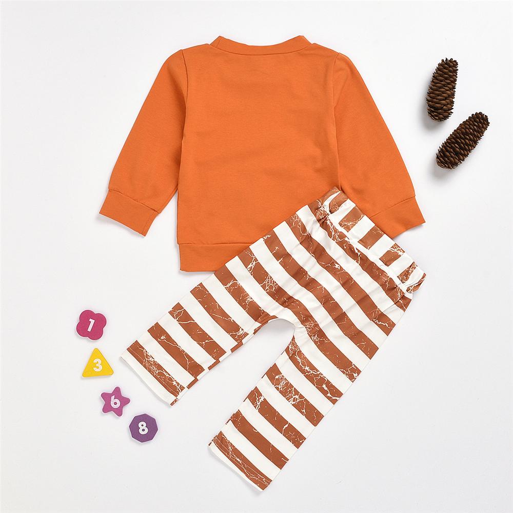 Baby Boys Stripe Letter Printed Pullover & Pants Wholesale Baby Cloths - PrettyKid