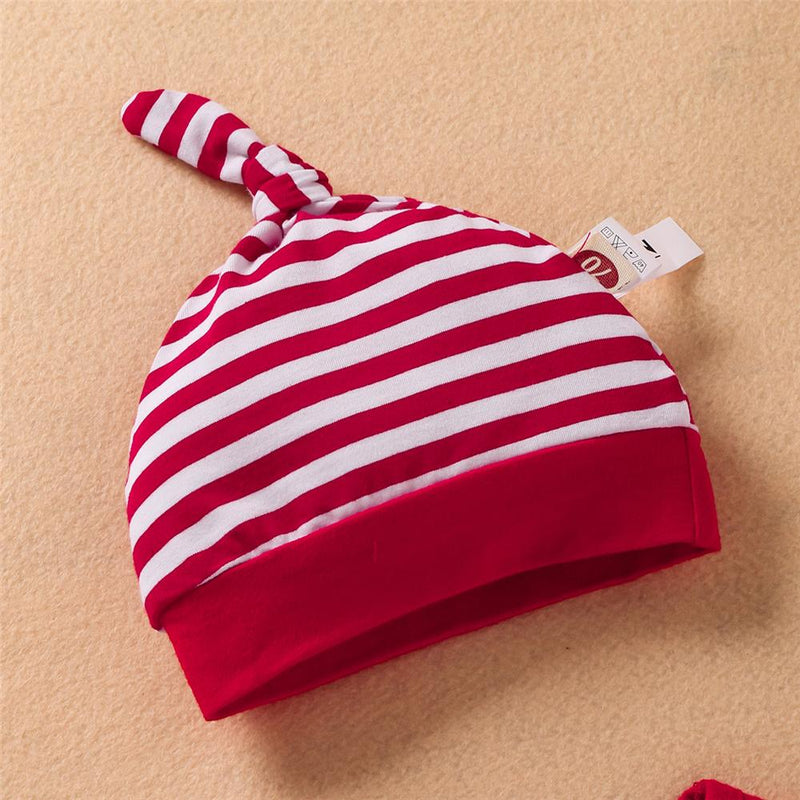 Baby Boys Stripe Letter Romper & Pants & Hat Baby Boutique Wholesale - PrettyKid