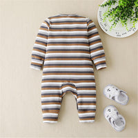 Baby Stripe Long Sleeve Casual Rompers - PrettyKid