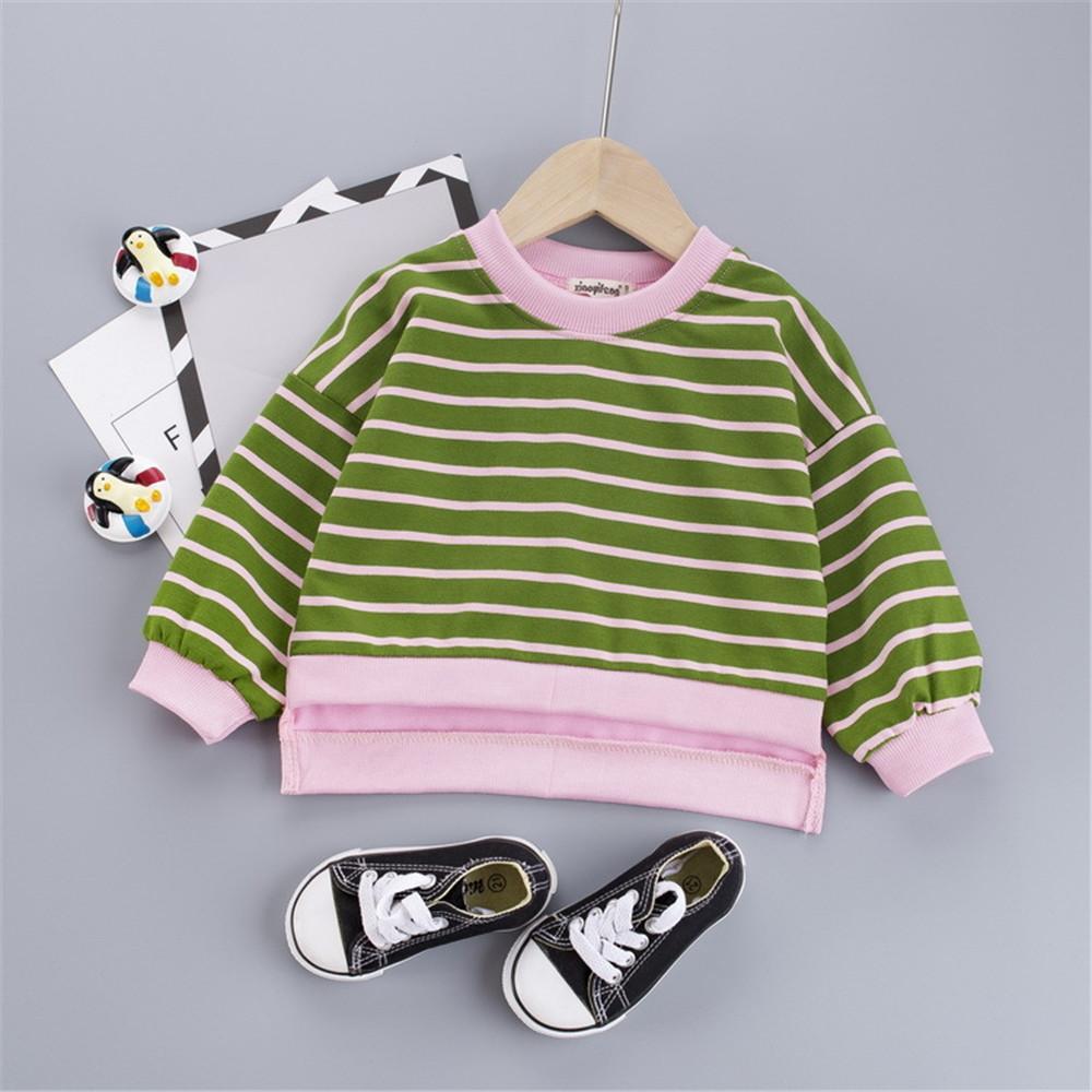 Girls Number Stripe Long Sleeve Crew Neck Jumpers - PrettyKid