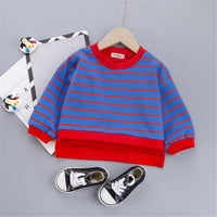 Girls Number Stripe Long Sleeve Crew Neck Jumpers - PrettyKid