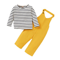 Girls Stripe Long Sleeve Tops & Pants - PrettyKid