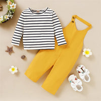 Girls Stripe Long Sleeve Tops & Pants - PrettyKid