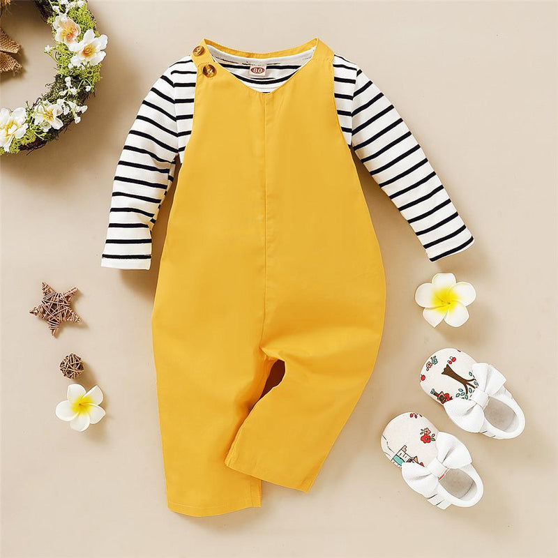 Girls Stripe Long Sleeve Tops & Pants - PrettyKid