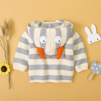 Baby Striped Button Knitted Pocket Cardigan Sweaters - PrettyKid