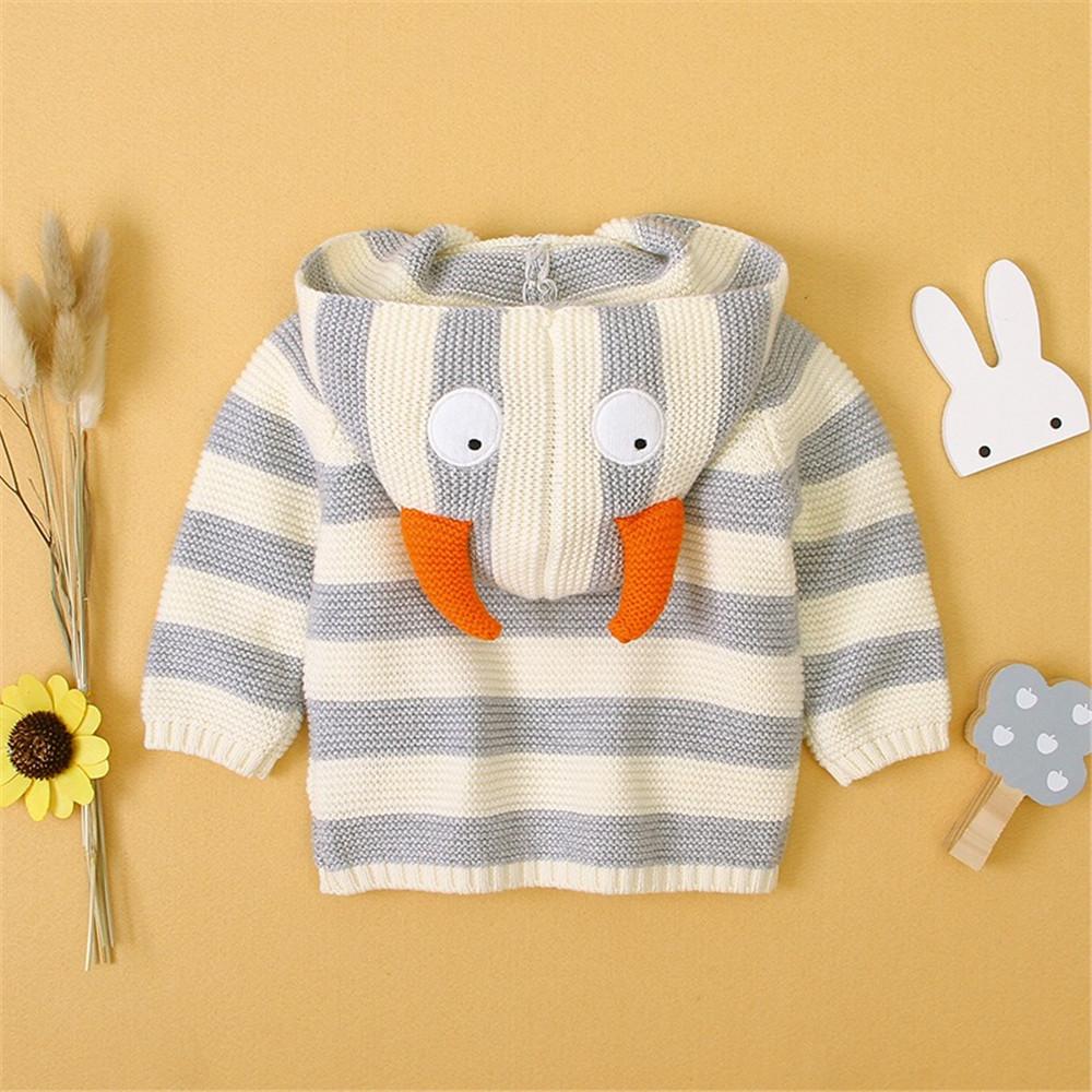 Baby Striped Button Knitted Pocket Cardigan Sweaters - PrettyKid