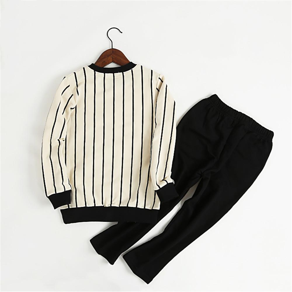 Boys Striped Cartoon Long Sleeve Tops & Pants - PrettyKid