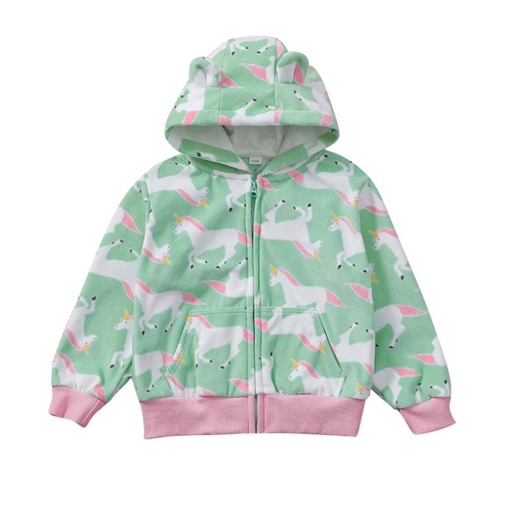 Unisex Striped Cartoon Printed Hooded Long Sleeve Jacket Bulk Kids Clothes - PrettyKid