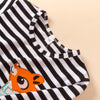 Girls Striped Cartoon Tulle Splicing Dress Wholesale Little Girl Clothes - PrettyKid