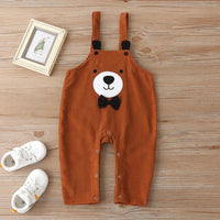 Baby Boys Striped Crew Neck Long Sleeve Top & Bear Romper Buying Baby Clothes In Bulk - PrettyKid