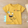 Boys Striped Dinosaur Letter Printed Short Sleeve T-Shirts Baby Boy Wholesale Boutique - PrettyKid