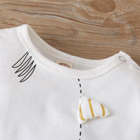 Baby Striped Fish Long Sleeve Romper & Hat Baby Clothing Cheap Wholesale - PrettyKid