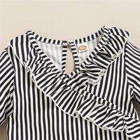 Girls Striped Flared Sleeve Blouse & Tulle Skirt - PrettyKid