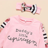 Girls Striped Floral Printed Long Sleeve Top & Trousers Wholesale Girl Clothing - PrettyKid