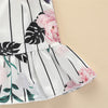 Baby Girls Striped Floral Printed Sling Top & Shorts Wholesale Designer Baby clothing - PrettyKid