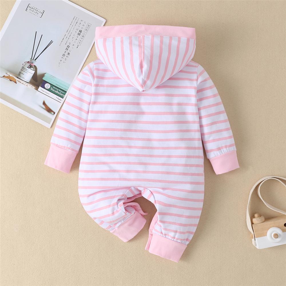 Baby Unisex Striped Hooded Long Sleeve Romper Wholesale Clothing Baby - PrettyKid