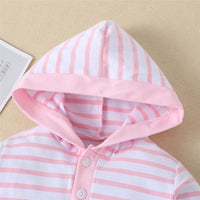 Baby Unisex Striped Hooded Long Sleeve Romper Wholesale Clothing Baby - PrettyKid