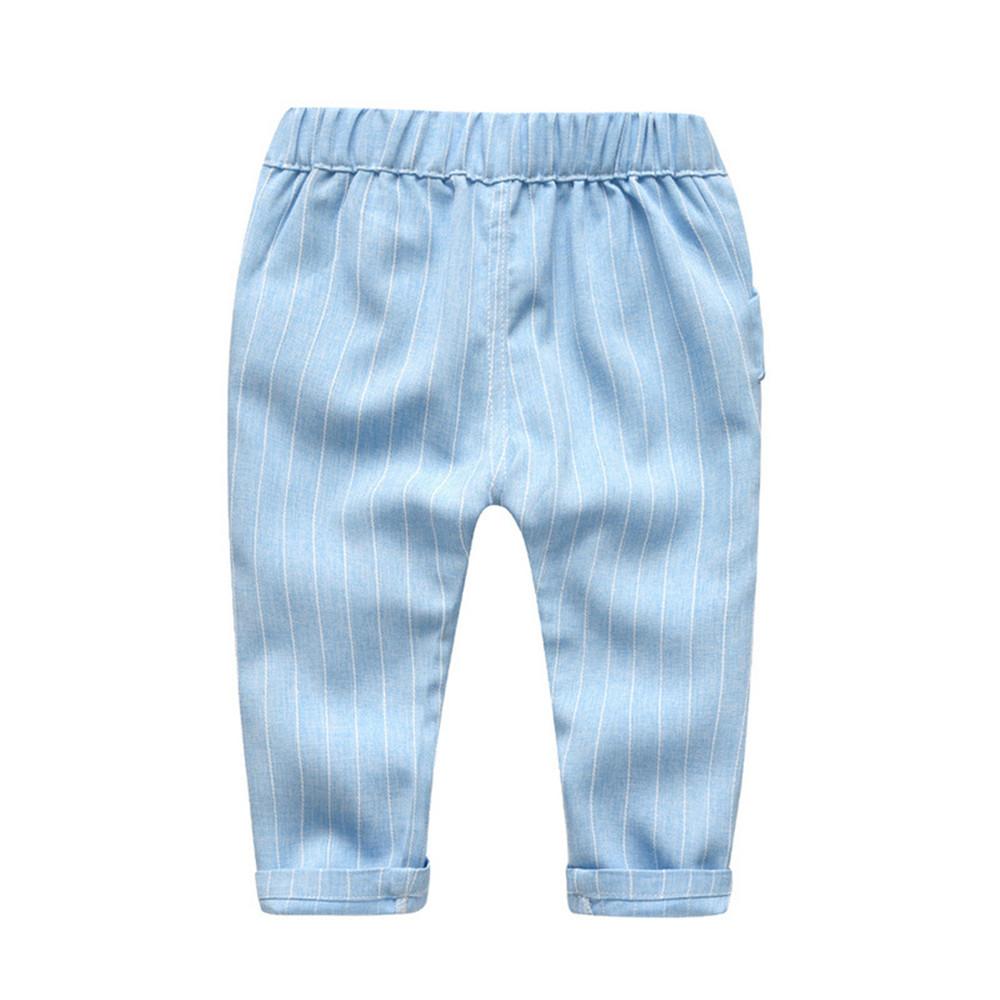 Boys Striped Lapel Tie Long Sleeve Shirt & Outwear & Pants - PrettyKid