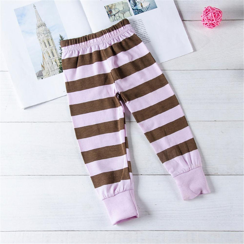 Toddler Girls Striped Letter Print Heart Top & Pants Girls Clothes Wholesale - PrettyKid