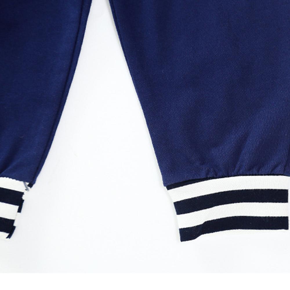 Boys Striped Letter Printed Hooded Long Sleeve Jumper & Trousers - PrettyKid