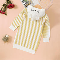Girls Striped Long-sleeve Hooded Cute Top Kids Boutique Wholesale - PrettyKid
