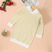 Girls Striped Long-sleeve Hooded Cute Top Kids Boutique Wholesale - PrettyKid