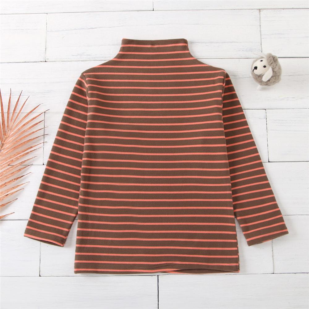 Girls Striped Long Sleeve Bottoming Turtleneck Top Toddler Girl Wholesale Clothing - PrettyKid